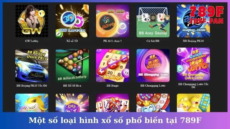 Một số loại hình xổ số phổ biến tại 789F
